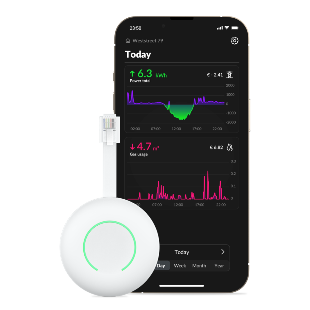HomeWizard P1-måler med Energy-appen