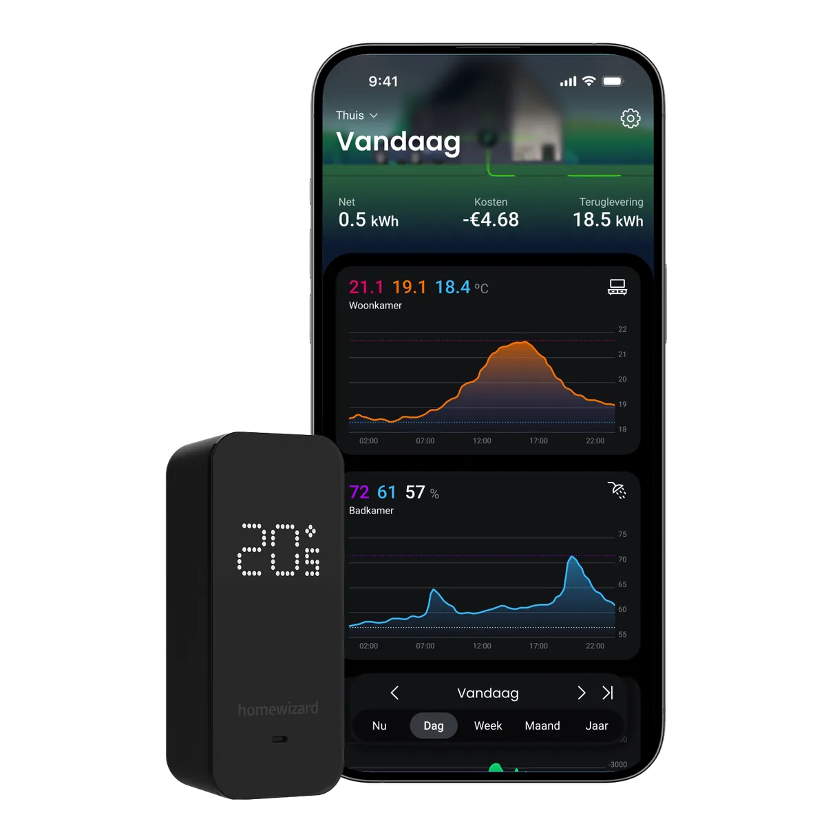 Temperature Humidity Meter met de HomeWizard app